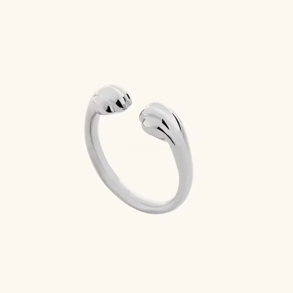 Anillo Huella de Gato Boho en Plata