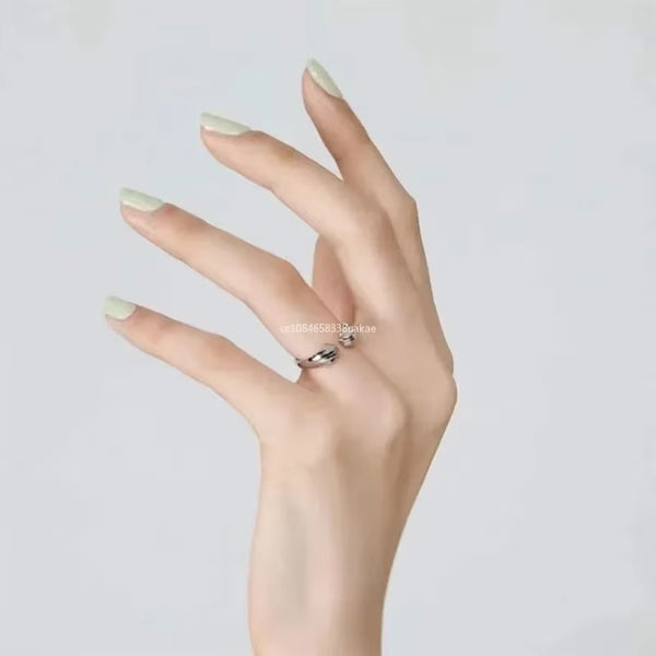 Anillo Huella de Gato Boho en Plata