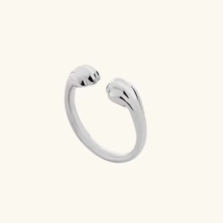 Anillo Huella de Gato Boho en Plata